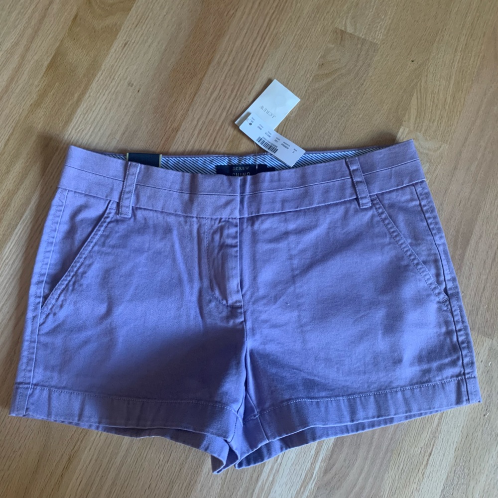 New j  crew chino shorts lavender purple sz 2